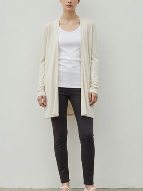 Cynthia Rowley Linen Blend Open Front Knit Cardigan Women’s M (8/10) Cream